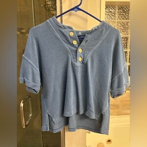 Blue Half Button Shirt